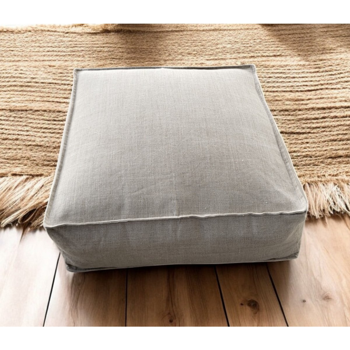 Leinen-Cru-Pouf und Bodensitz