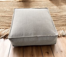 Leinen-Cru-Pouf und Bodensitz