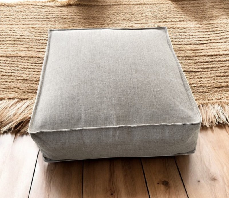 Leinen-Cru-Pouf und Bodensitz