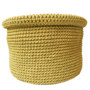 Luna-Leena basket ocher H18cm - cotton - hand crocheted in Nepal
