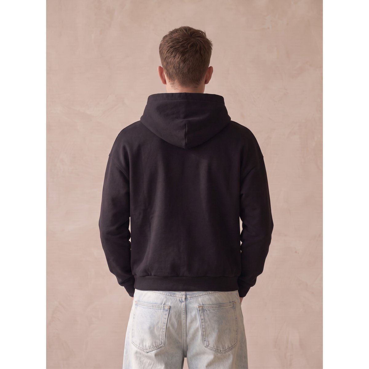 Zwarte oversized getapete hoodie 330 g