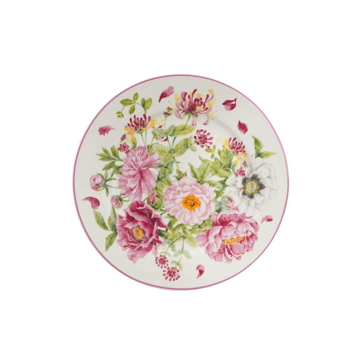 Plato postre de porcelana Peony Bouquet 19,5 cm Isabelle Rose