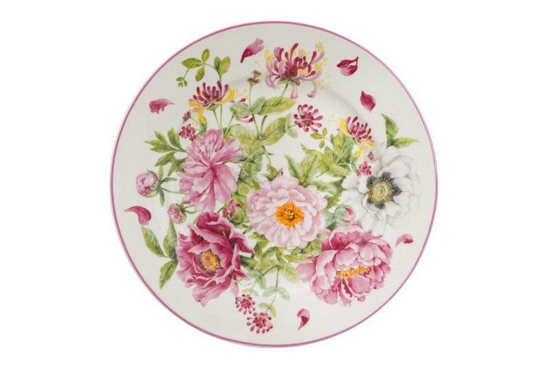 Plato postre de porcelana Peony Bouquet 19,5 cm Isabelle Rose