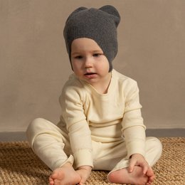 Bonnet à oreillettes pour enfants tricoté en mérinos et cachemire