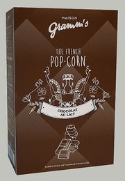 Karamel pop-corn overtrukket med mælkechokolade (100 g)