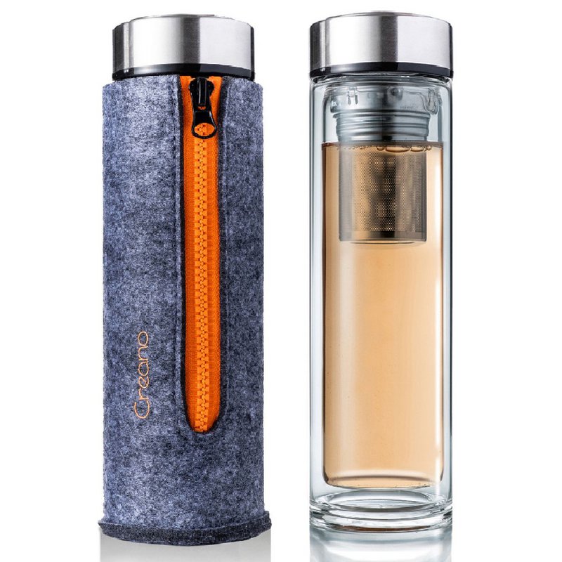 They create Teeflasche Thermo-Teamaker 400ml orange Filztasche