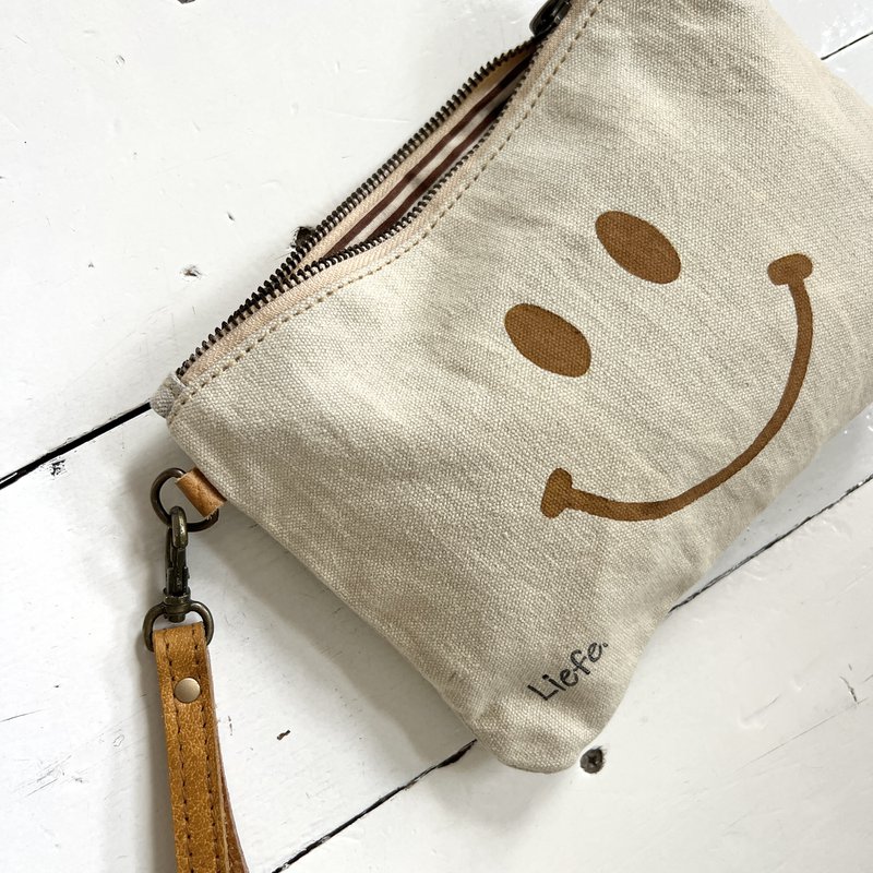 Clutch Happy Face cinnamon (vintage light canvas) NEW