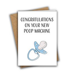 Congratulations On Your New Poop Machine Baby Card