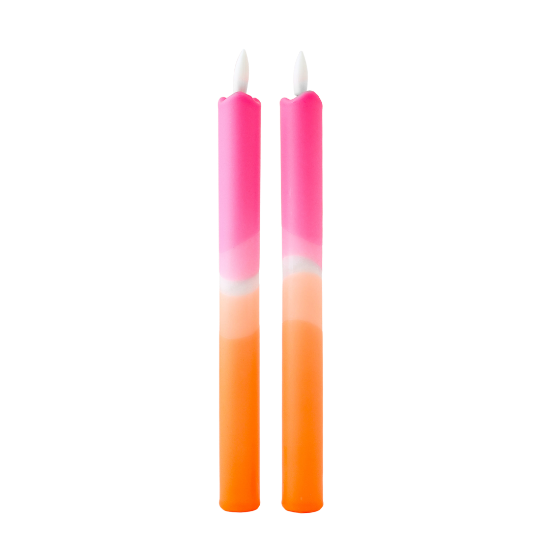 LED-søjlelys Pink Orange - Sæt med 2
