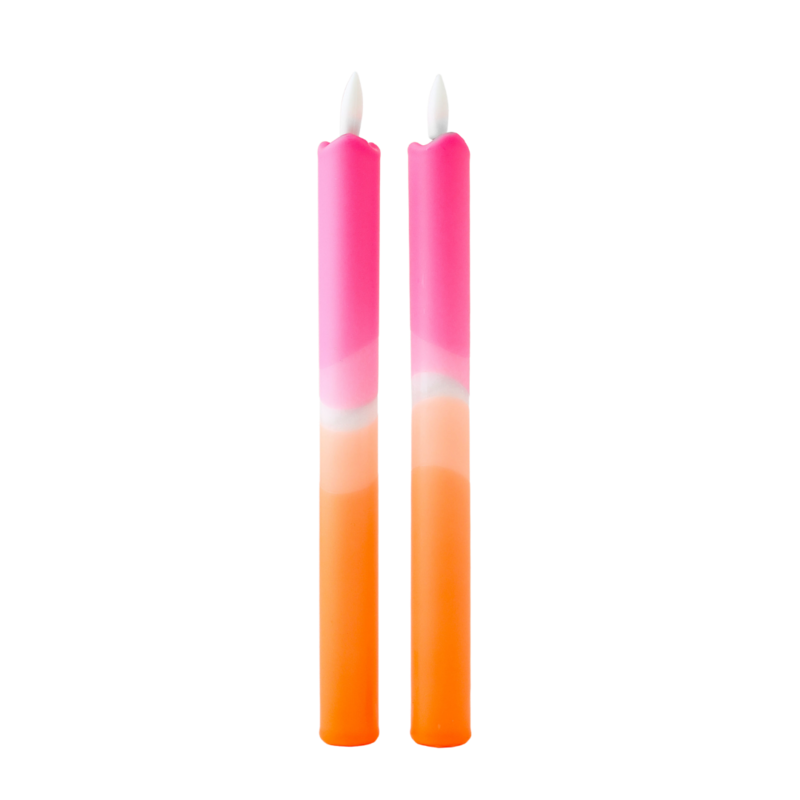 LED-søjlelys Pink Orange - Sæt med 2