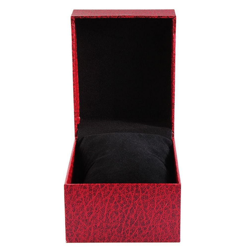 Watch folding box, cardboard, red, 7.5 cm x 9 cm x 11 cm