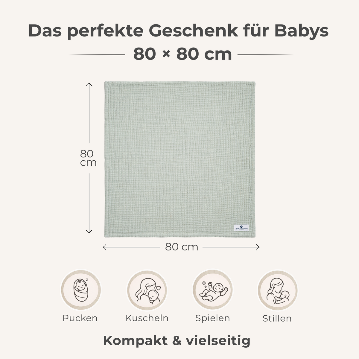 Mint 4 i 1 Muslin babytæppe