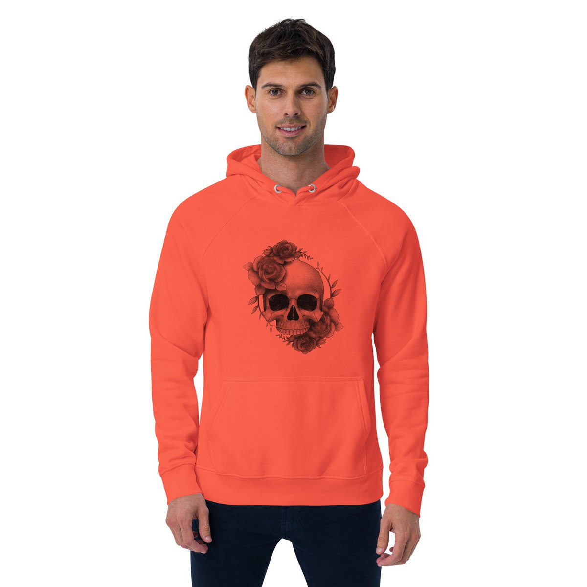 Sweat à capuche raglan biologique unisexe Roses