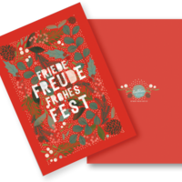 Christmas card (folded card with envelope) "Folkmas"