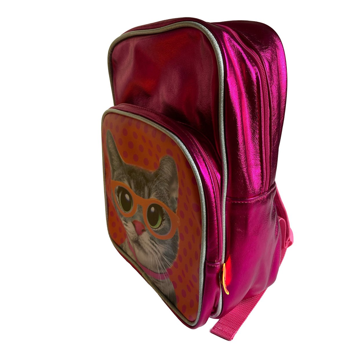 Rugzakkat met glazen roze