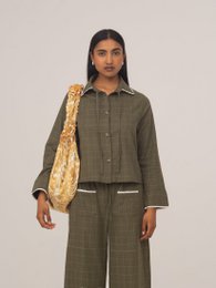 Chemise Betty à carreaux vert et blanc