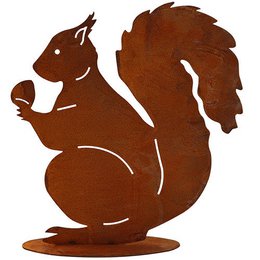 Decorazione scoiattolo in patina | Decorazione autunnale in metallo