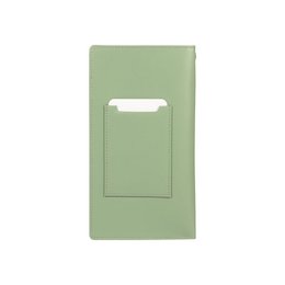 RB1087BF | Brillen-/Smartphone-Halter mit Schultergurt, hergestellt in Italien aus echtem, glattem, mattem Leder. Mintfarben