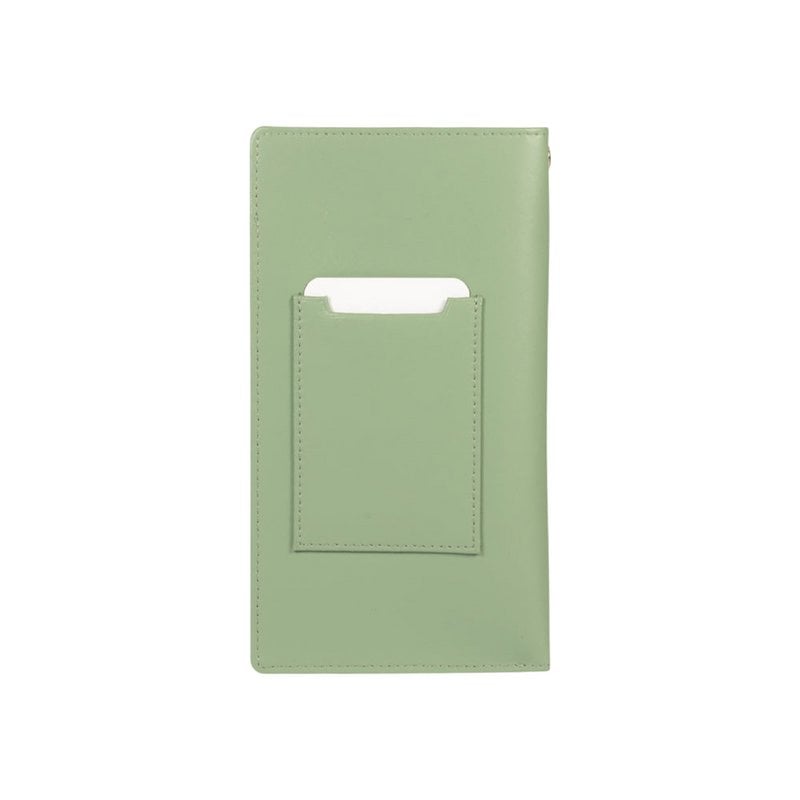 RB1087BF | Brillen-/Smartphone-Halter mit Schultergurt, hergestellt in Italien aus echtem, glattem, mattem Leder. Mintfarben