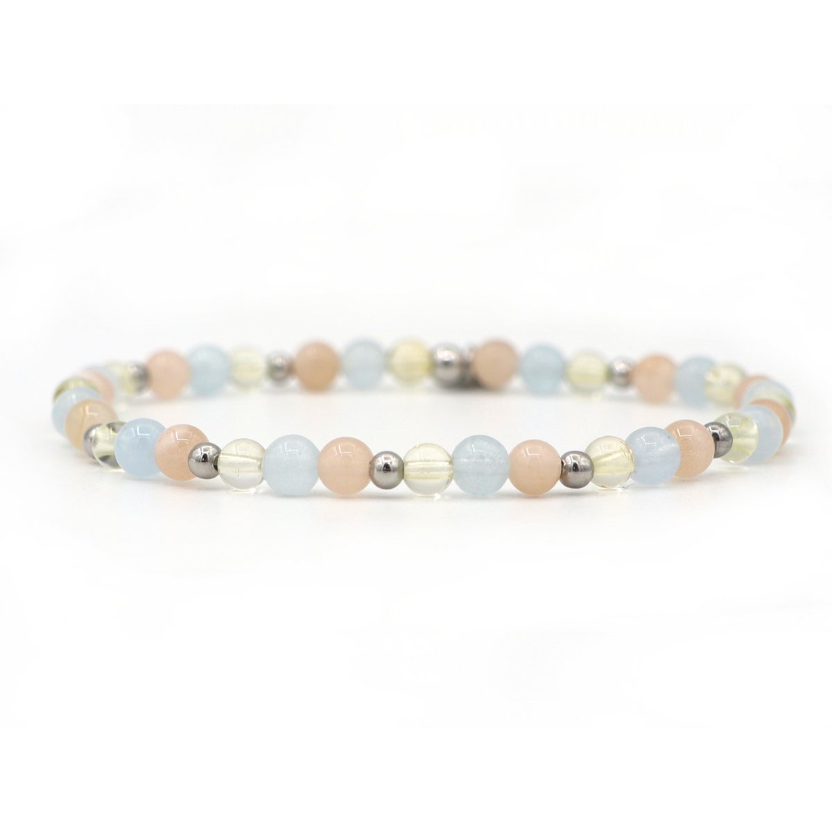 Natuursteen armband good luck, zilver of goud
