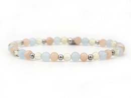 Natuursteen armband good luck, zilver of goud