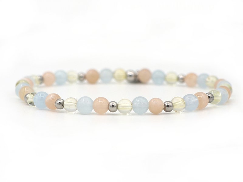 Natuursteen armband good luck, zilver of goud