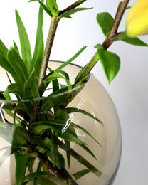 Vase glass round brown glass vase handmade ball vase low