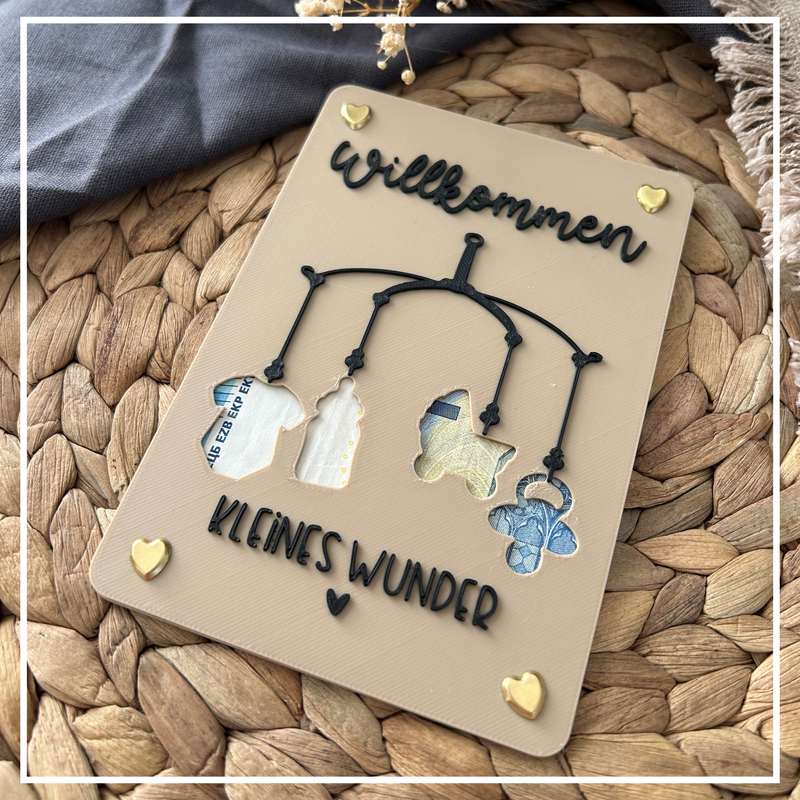 Money gift for the birth - money gift card baby - creative gift idea for new parents baby mobile