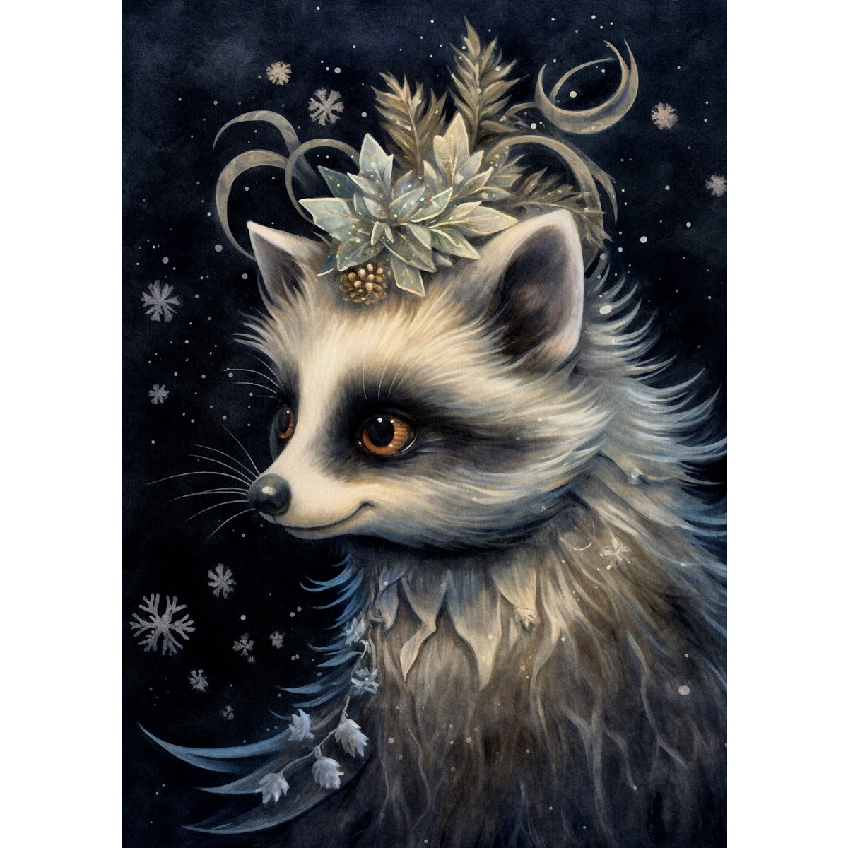 Animali di Natale mistici: Raccoon | Mappa fripperie