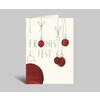 Weihnachtskarte | Frohes Fest | Rote Kugeln | Klappkarte 