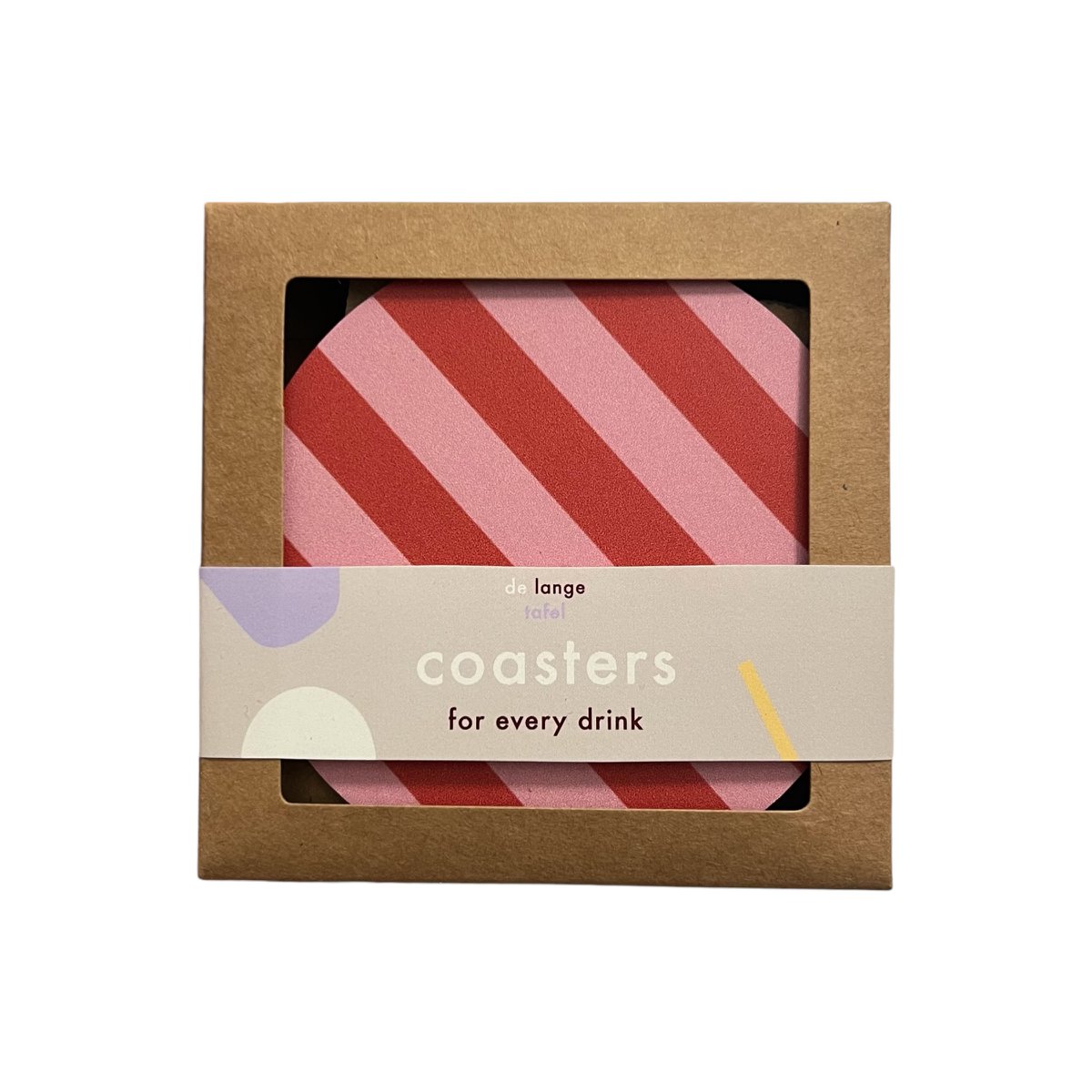 Coasters · Striped pink/red