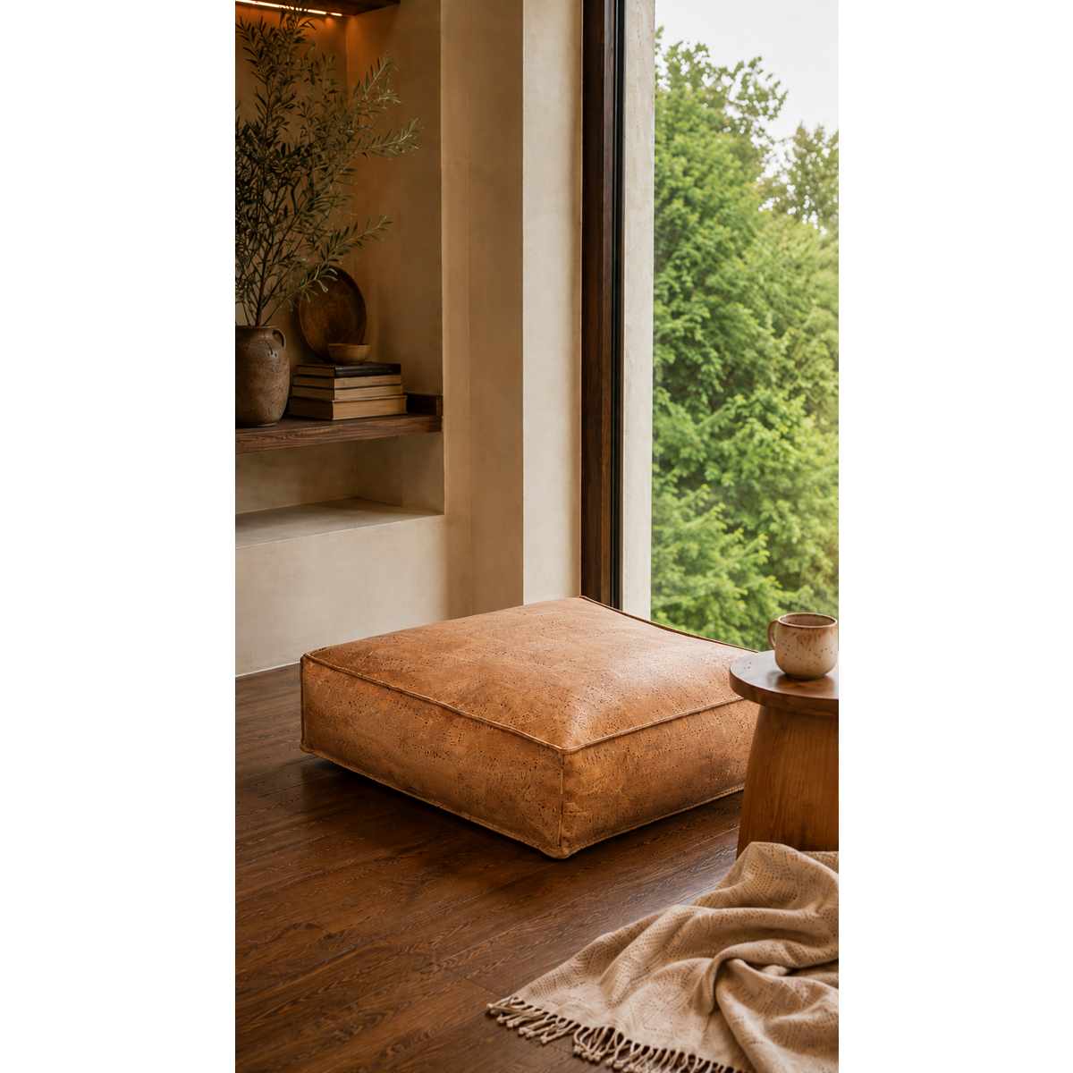 Natura Poufs & Bodensitz | Korkkollektion | Größe: 65x65x17