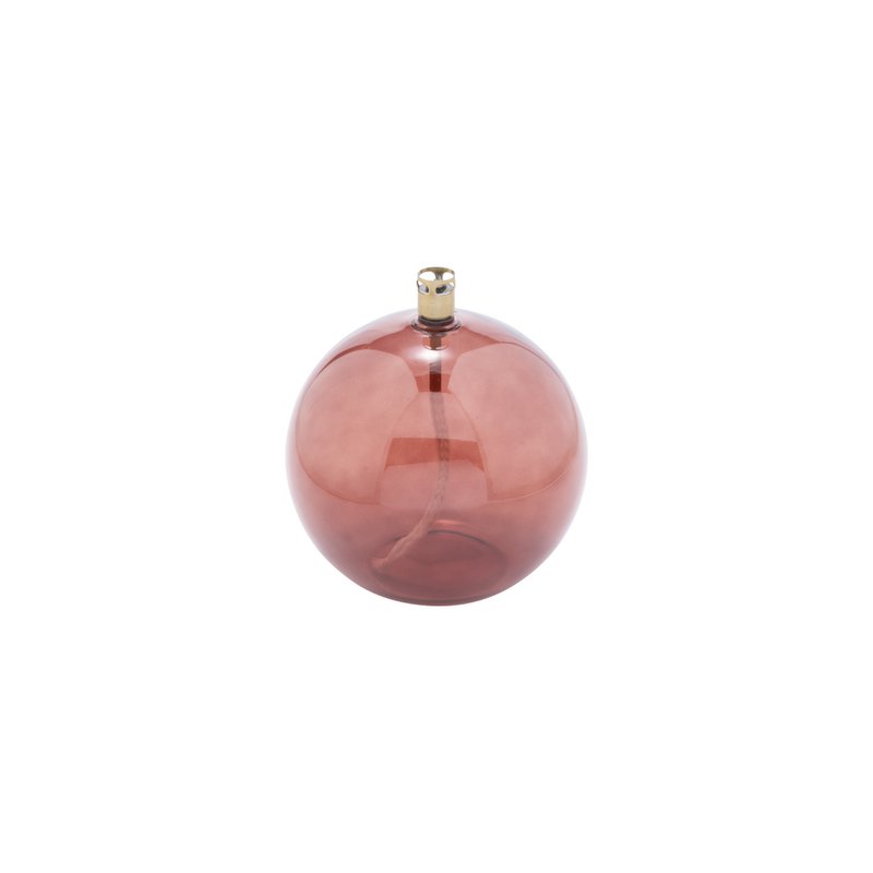 Lampe à huile Ronde amarante laiton L