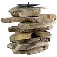 Candlestick Bali natural color H. 16 cm, VE 8