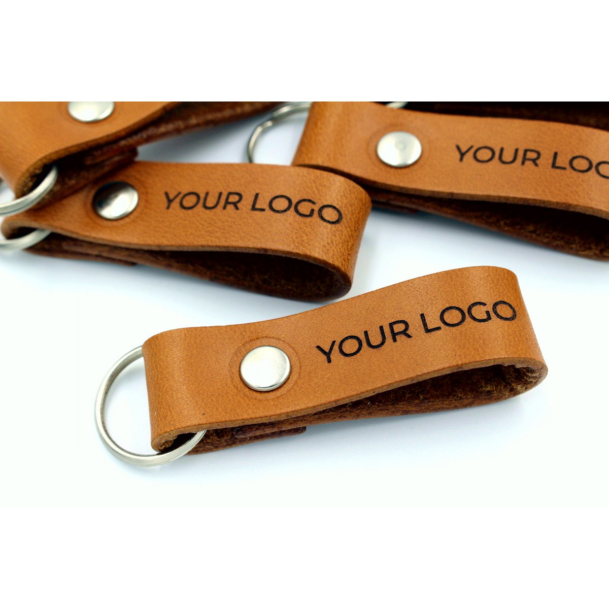 Custom leather key fobs with your logo engraved