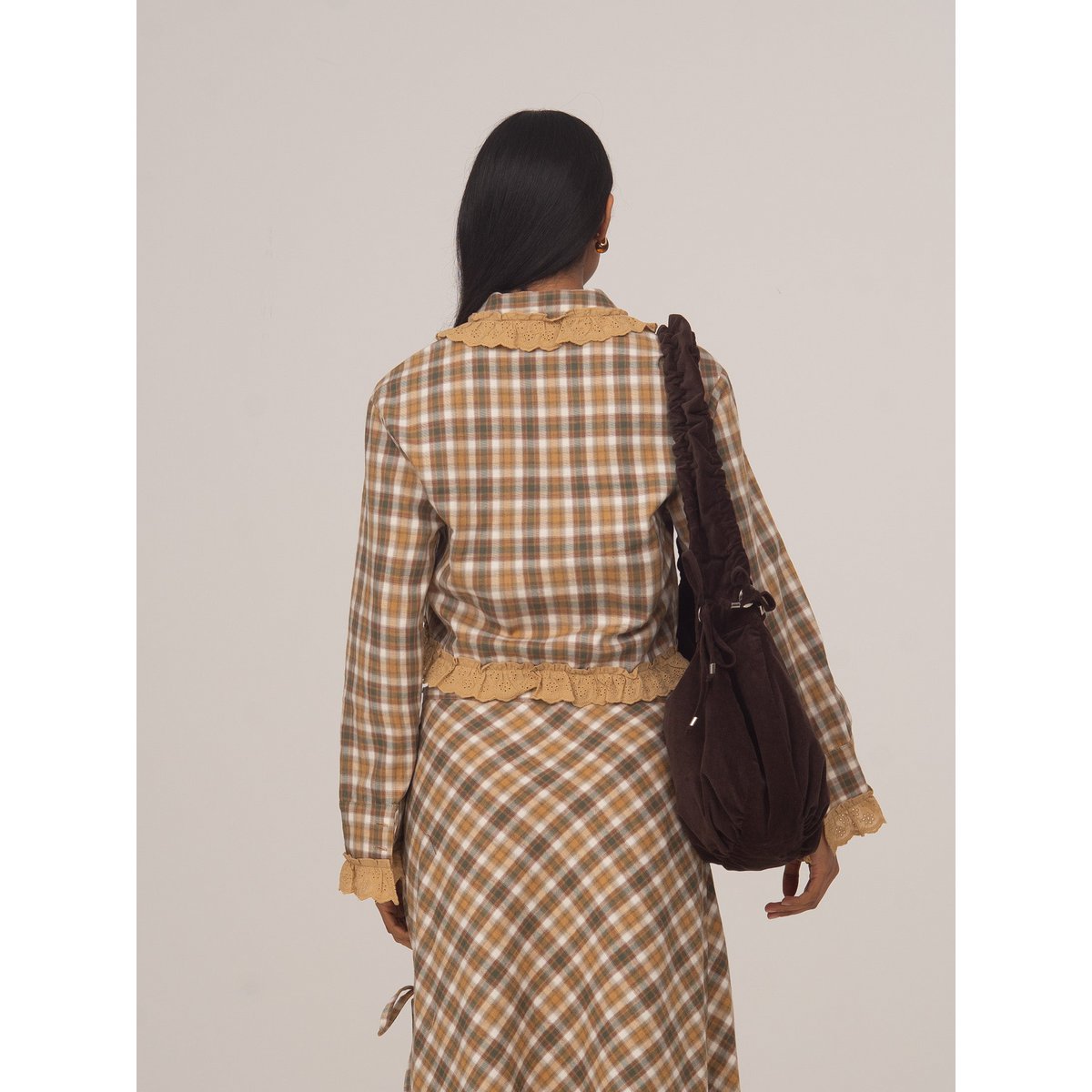 Willow Brown Plaid Crop Shirt