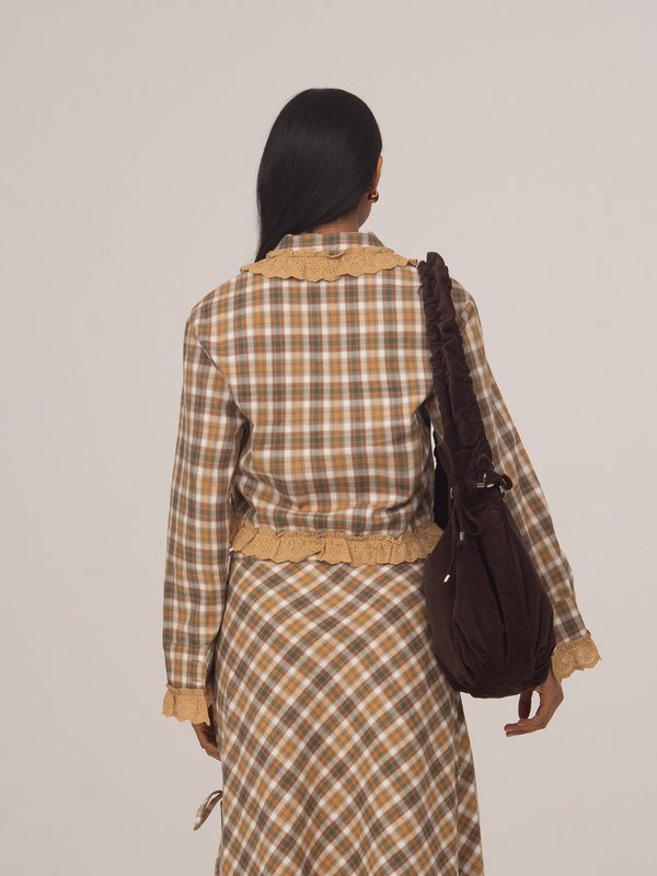 Willow Brown Plaid Crop Shirt