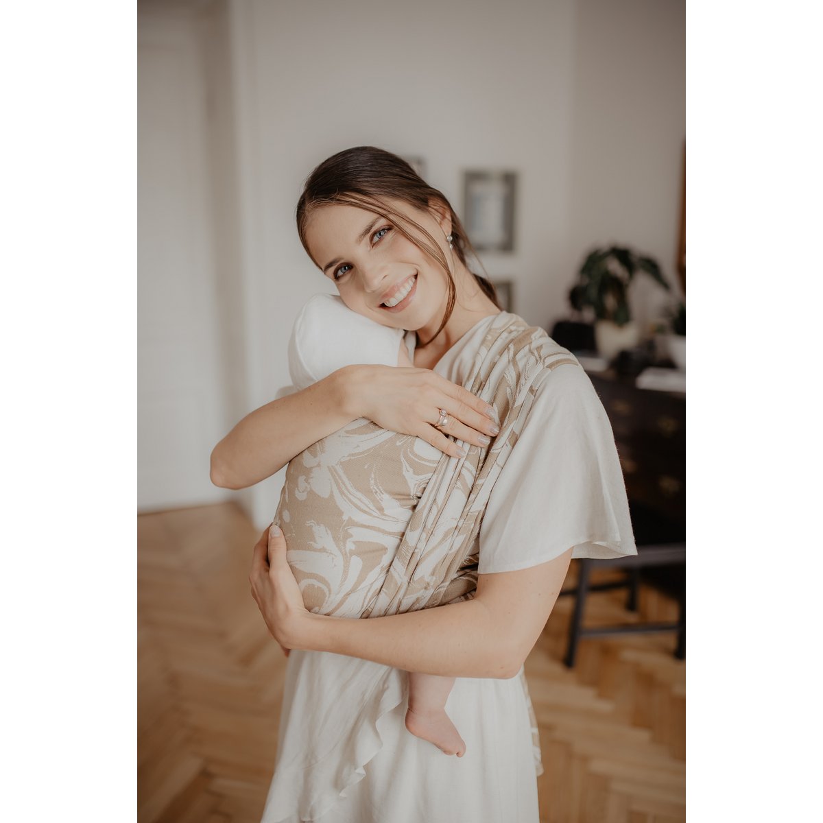 Eco Tragetuch aus Webstoff Beige Marable