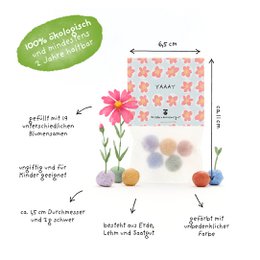 5 Blumenmurmeln im Tütchen "Yay"