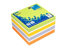 Info notes 75x75mm assorti Color Mix blok a 450 vel lime, wit, goud, violet, oranje