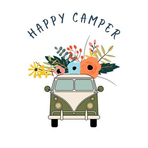 Fliese mit Zitat | Glücklicher Camper