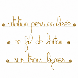 Satz „Anpassbare 3 Zeilen“ aus goldenem Messingdraht – zum Anstecken – Wandschmuck
