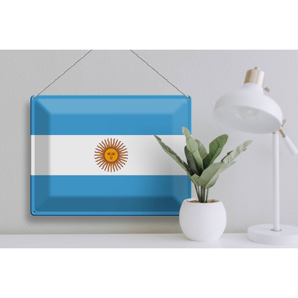 Tin Sign Flag Argentina 40x30cm Flag of Argentina