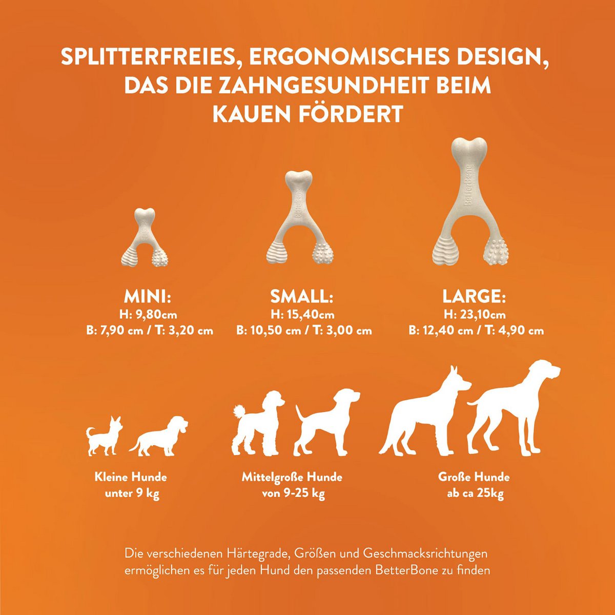 Betterbone honden kauwen botten - mini -hard rundvlees (zonder nylon, CO2 neutraal gemaakt in Europa)