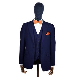 Coral fusion knitted bow tie and pocket square set