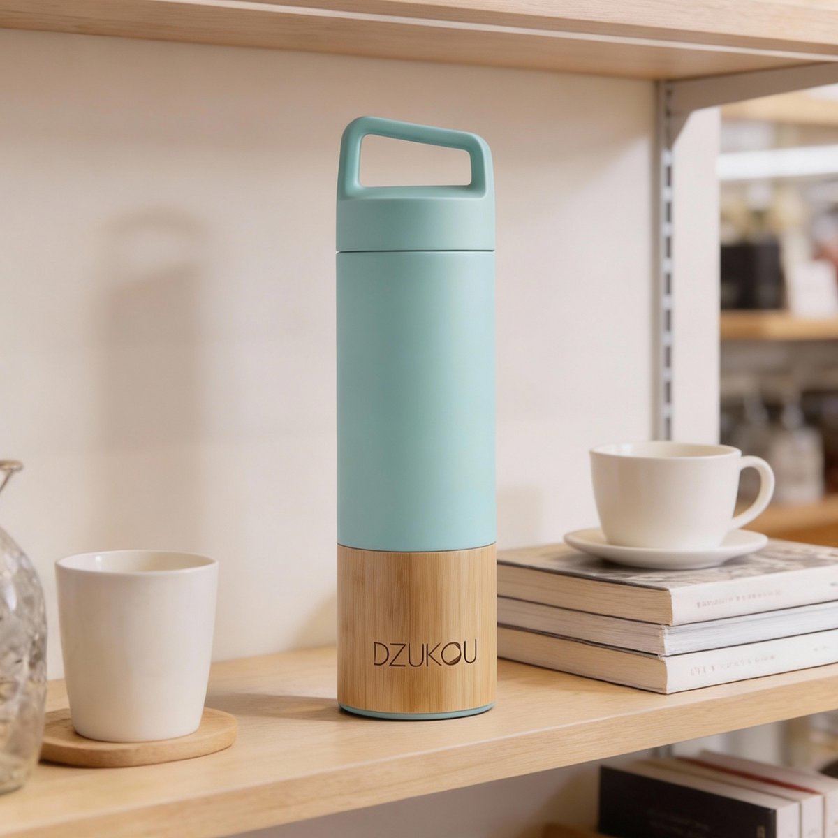 Vacuum Insulated Stainless Steel Bottle with Bamboo & Tea Infuser – 530 ml