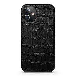 iPhone 12 Pro Max Case Black Croco Print Leather – Leather Case Apple iPhone 12 Pro Max Black – Case iPhone 12 Pro Max Leather Croco Print