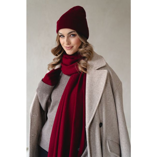 PENELOPE scarf – 100% merino wool – burgundy