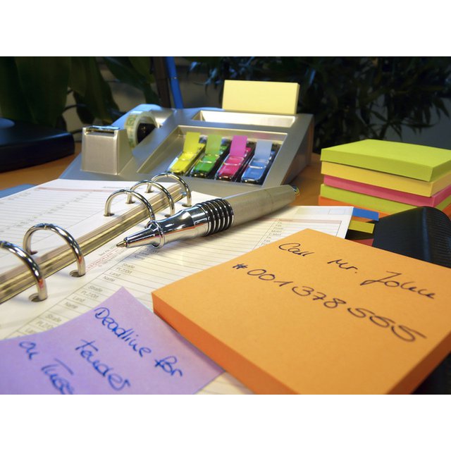 Info notes 75x75mm assorted spring pack 6 block green, yellow, orange, purple