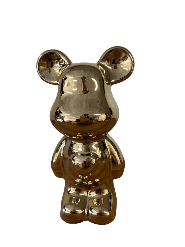 Orso in ceramica 18 cm copia oro